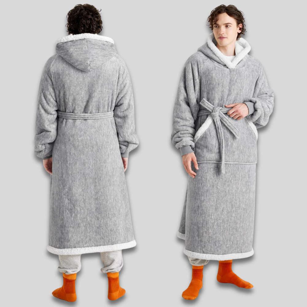 Unisex Cozy Oversized Blanket Hoodie Robe - Hooded Long Sleeve