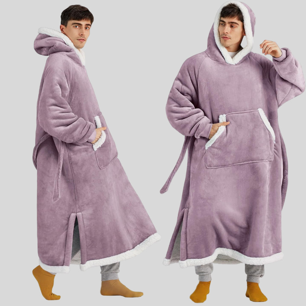 Unisex Cozy Oversized Blanket Hoodie Robe - Hooded Long Sleeve