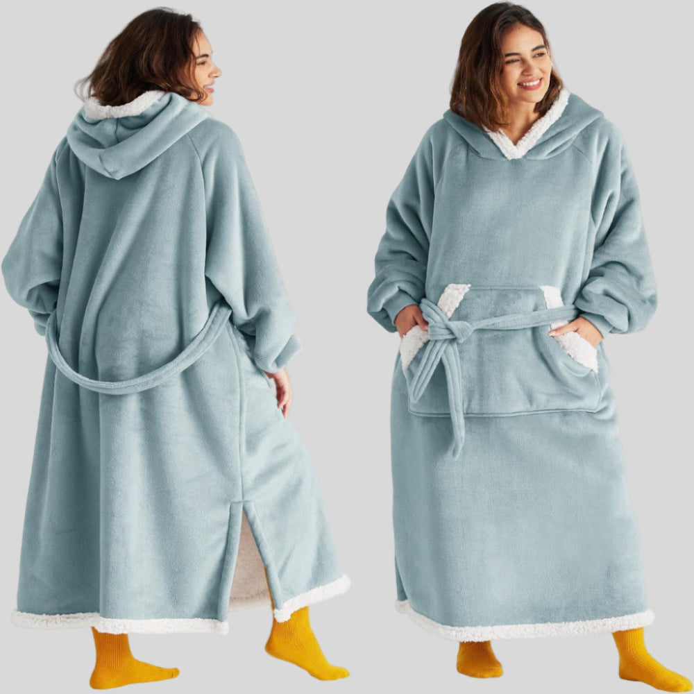 Unisex Cozy Oversized Blanket Hoodie Robe - Hooded Long Sleeve
