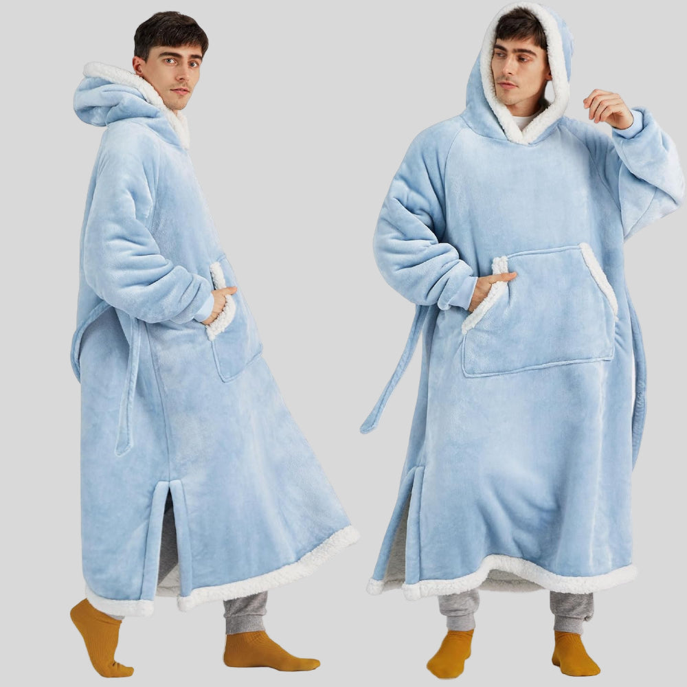 Unisex Cozy Oversized Blanket Hoodie Robe - Hooded Long Sleeve