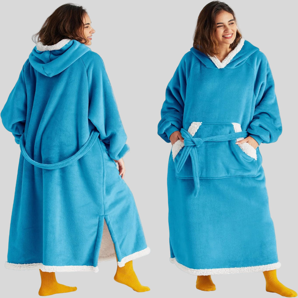 Unisex Cozy Oversized Blanket Hoodie Robe - Hooded Long Sleeve