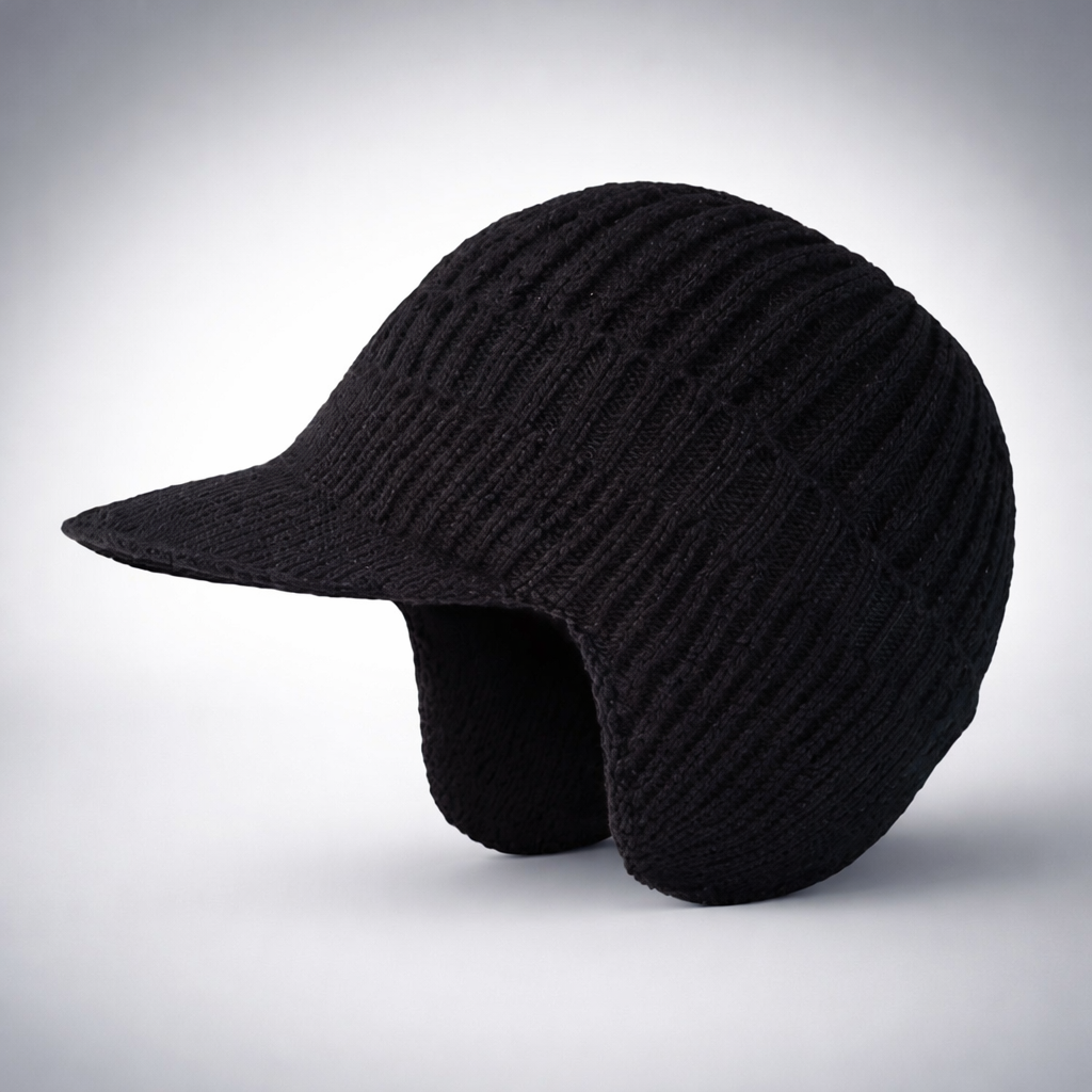 Unisex Winter Knit Hat Brimmed Ear Flap Beanie Warm