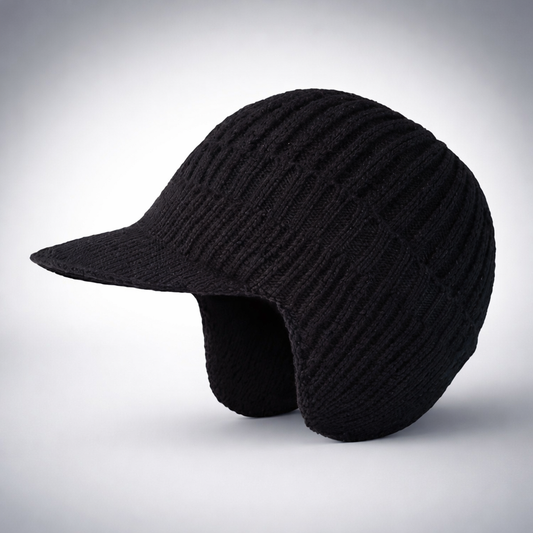 Unisex Winter Knit Hat Brimmed Ear Flap Beanie Warm