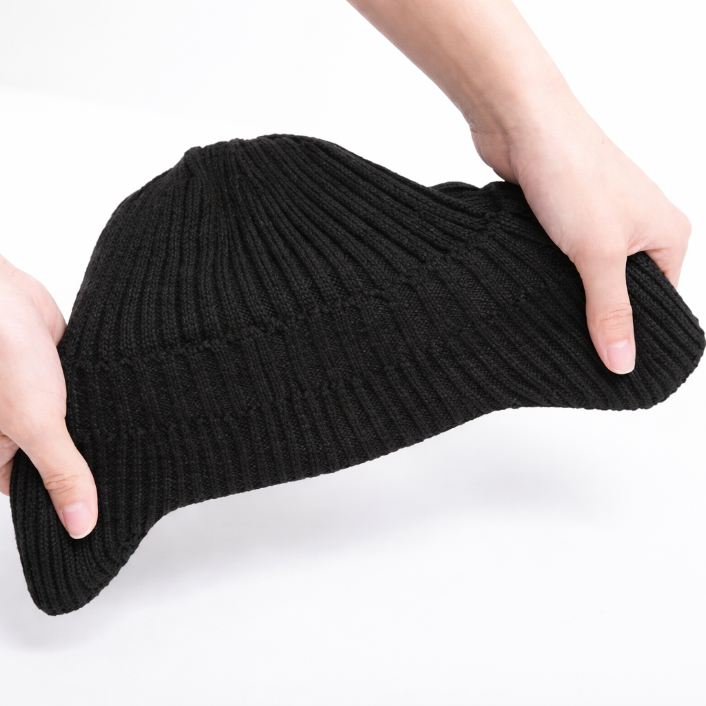 Unisex Winter Knit Hat Brimmed Ear Flap Beanie Warm