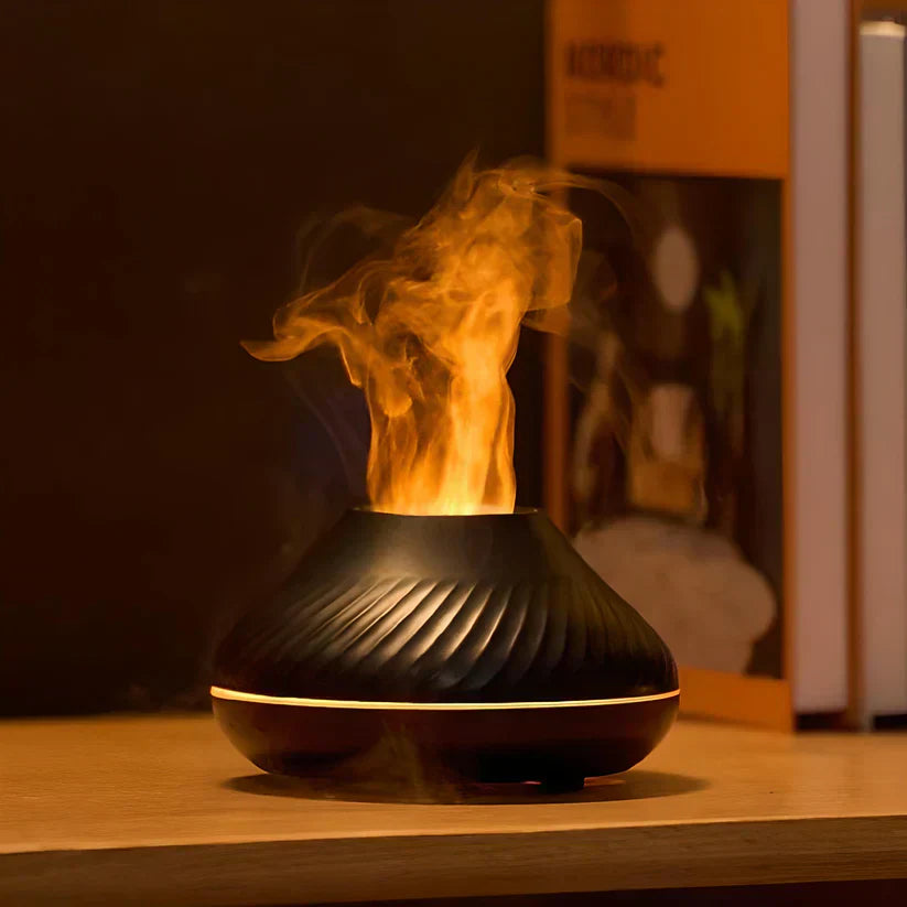 Luxury Ultrasonic Aroma Diffuser with Calming Flame Light and 130ml Capacity