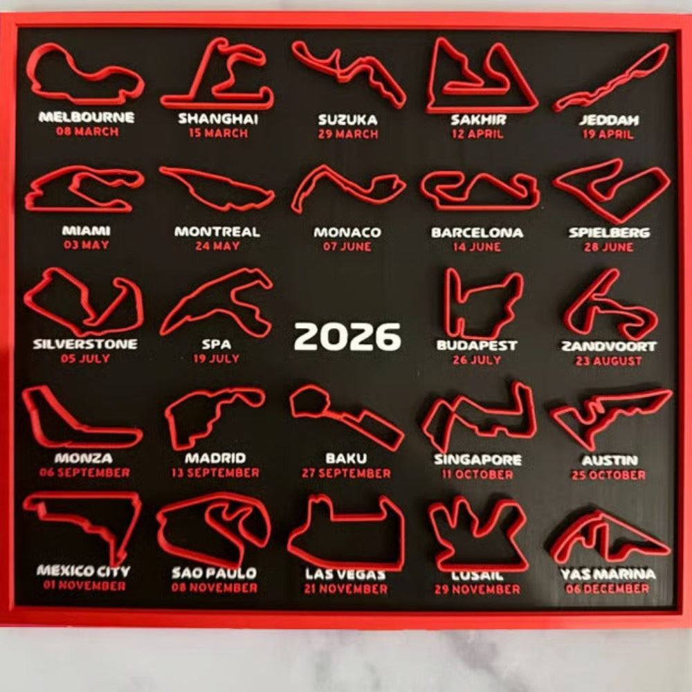 Wall Art Racing Calendar 2026 3D Track Display Decor