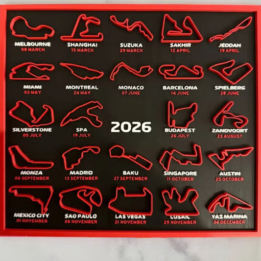 Wall Art Racing Calendar 2026 3D Track Display Decor