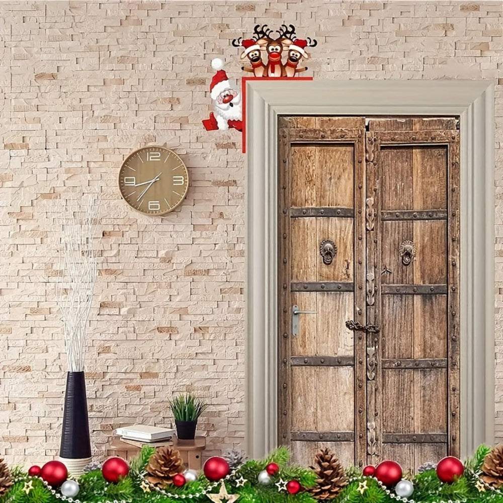 Wall Decor Christmas Santa’s Reindeer Door Frame Holiday Accent