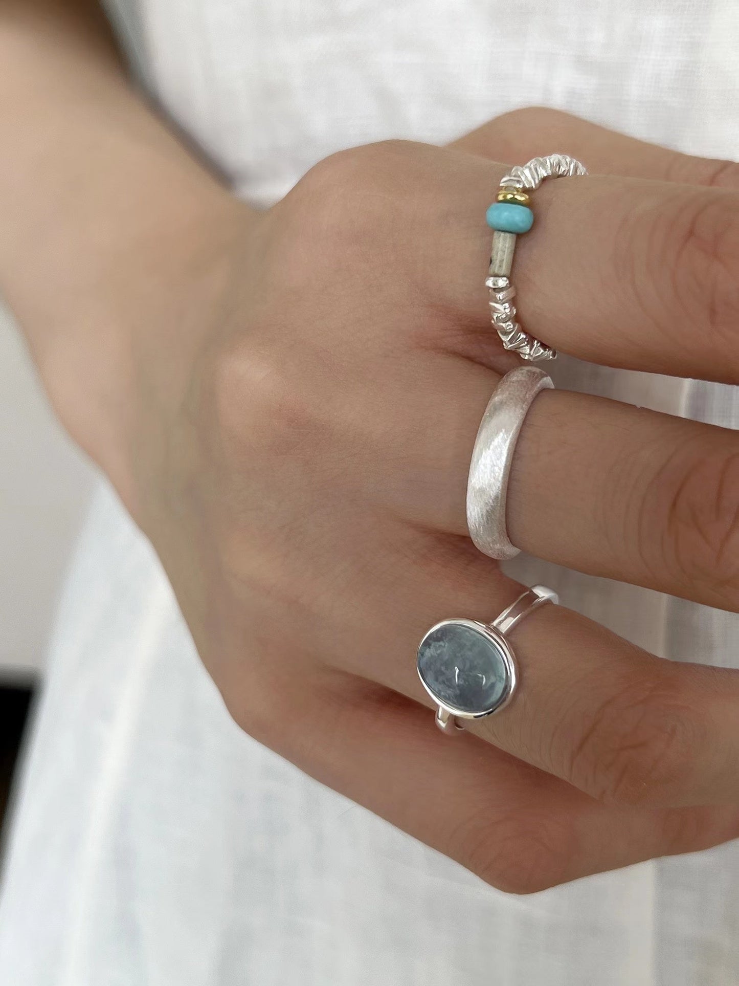 Aquamarine Sterling Silver Ring