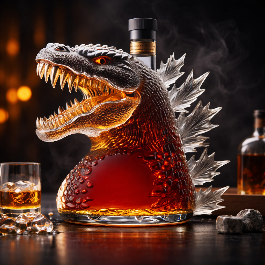Whiskey Decanter Monster Glass Display Bottle Decorative Barware