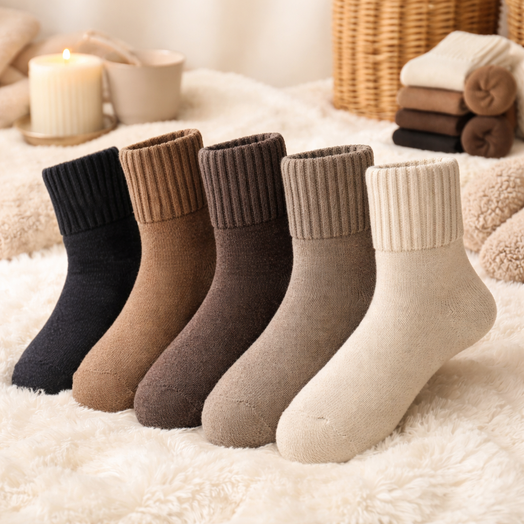 Winter Socks Stretch Fit Crew Socks Lightweight Everyday Wear