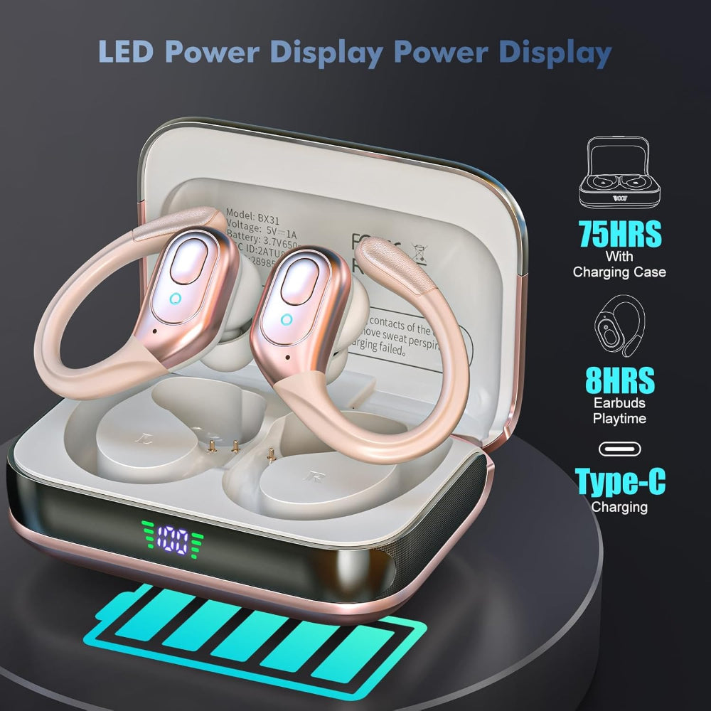 Wireless Bluetooth Earbuds Sports Headphones Waterproof Long Playtime