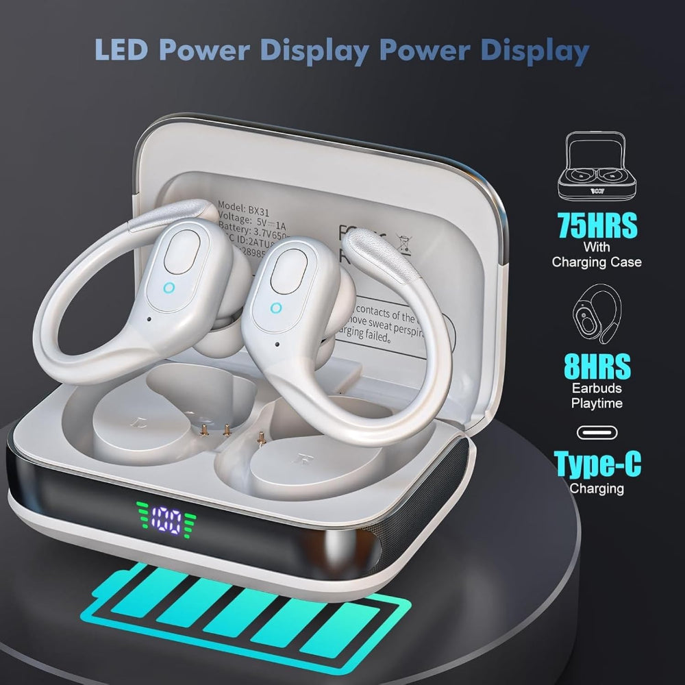 Wireless Bluetooth Earbuds Sports Headphones Waterproof Long Playtime