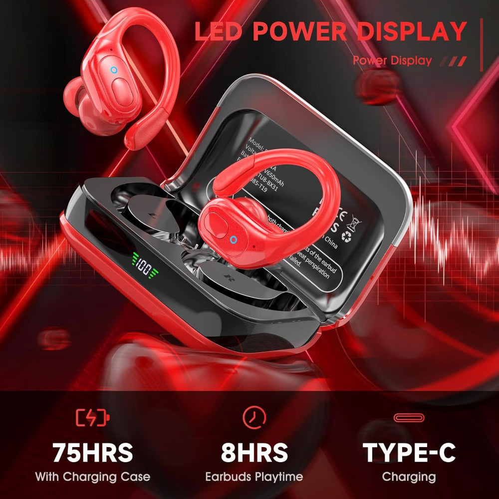 Wireless Bluetooth Earbuds Sports Headphones Waterproof Long Playtime