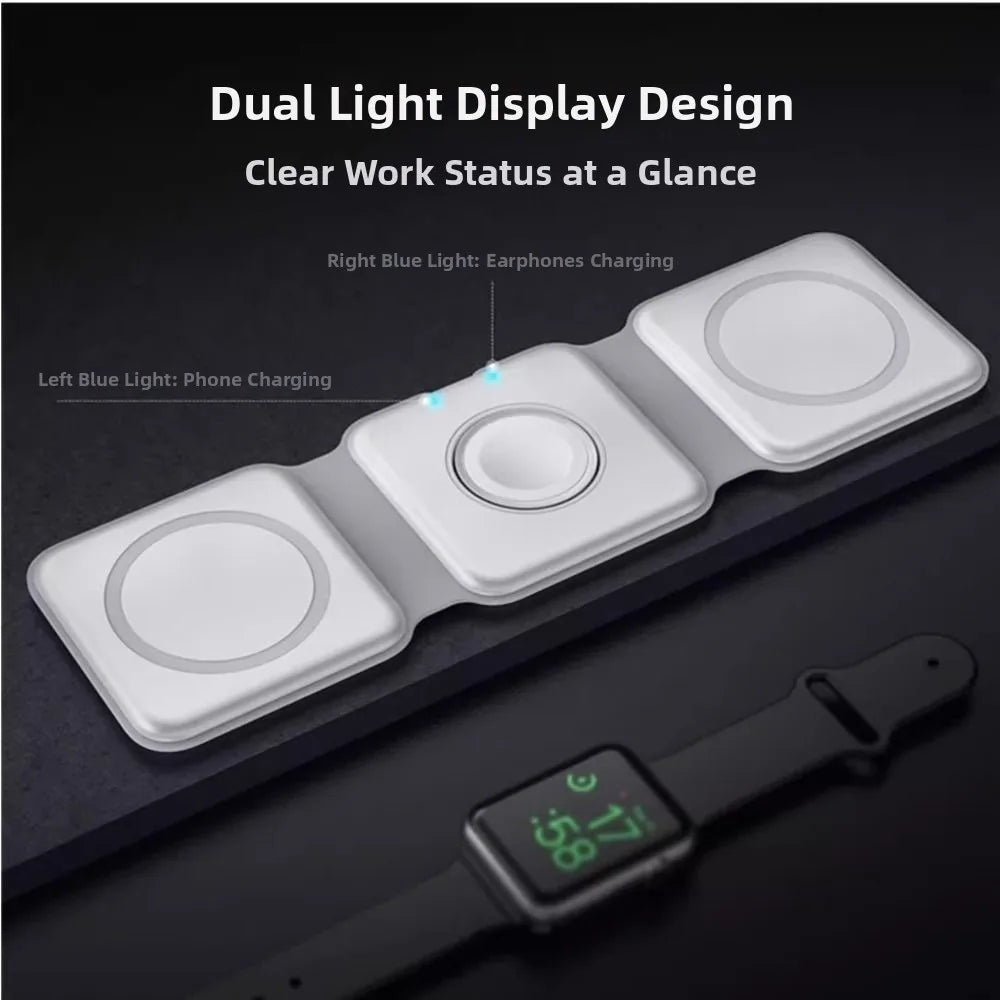 Wireless Charger Magnetic Foldable Charging Station Stand
