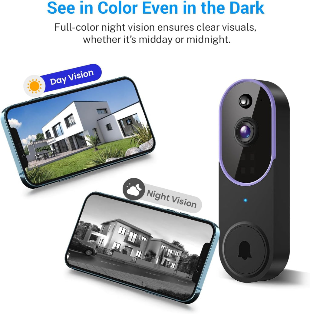 Wireless Doorbell Camera Smart Video AI Night Vision