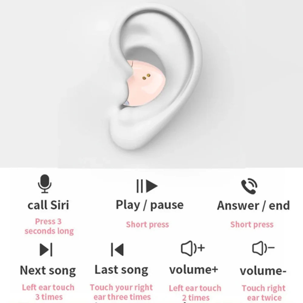 Wireless Earbuds Invisible Mini Bluetooth Noise Cancelling Sleep