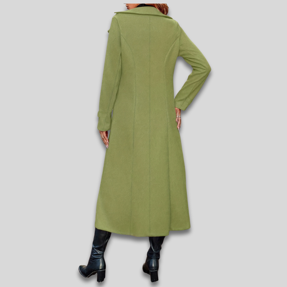 Women’s Double Breasted Long Coat - Tailored Fall Overcoat