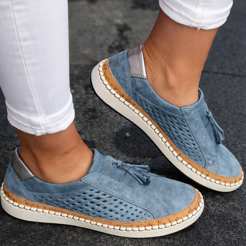 Women's Slip On Walking Sneakers Casual Tassel Loafers