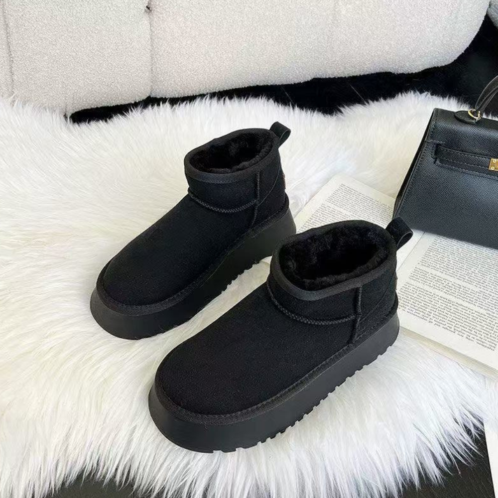 Women’s Platform Ankle Boots - Warm Fur Lining Stylish Comfort