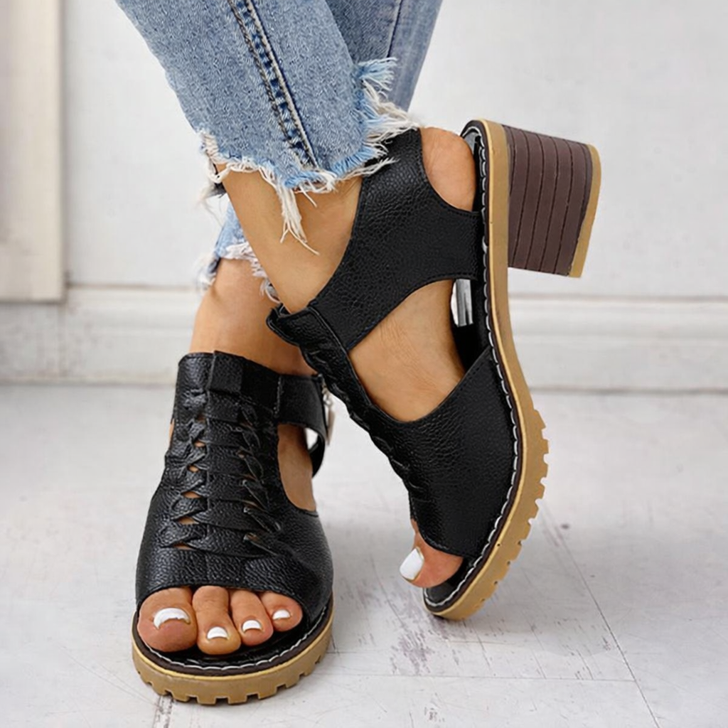 Women's Work Ankle Sandals Heels Platform Lace Up