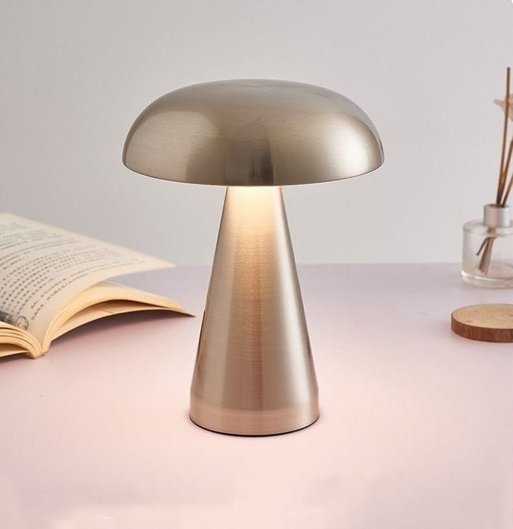 Rechargeable Mushroom Cordless Table Lamp with 3-Color Touch Sensor