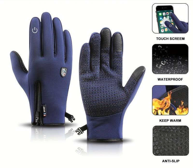 Outdoor Heated Gloves – Windproof, Waterproof, Plus Velvet Lining, USB Rechargeable, Touchscreen Winter Gloves