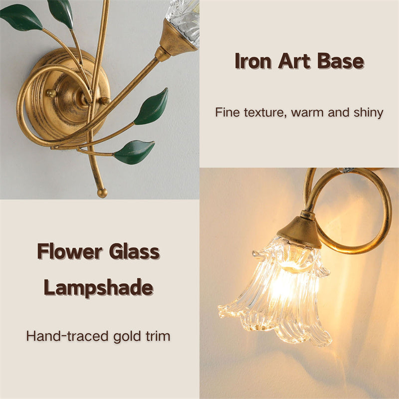 Flower Shape Glass Wall Sconce