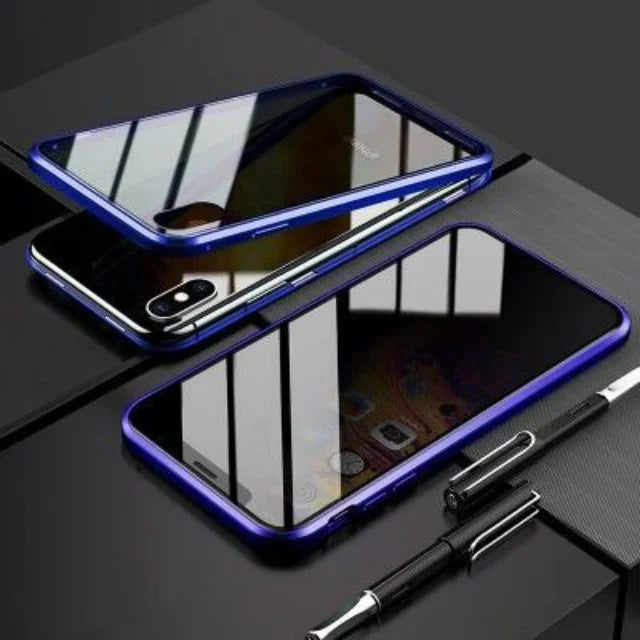 iPhone Anti-Peep Magnetic Case – Privacy Screen Protector with Double-Sided Tempered Glass, Wireless Charging Support