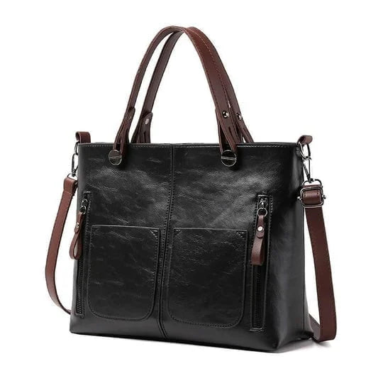 Vintage Leather Shoulder Bag for Women - Classic Crossbody Design with High-Quality Leather