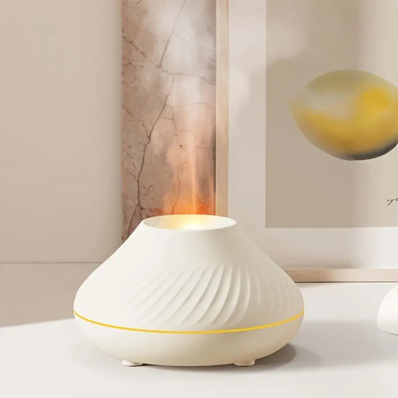 Luxury Ultrasonic Aroma Diffuser with Calming Flame Light and 130ml Capacity