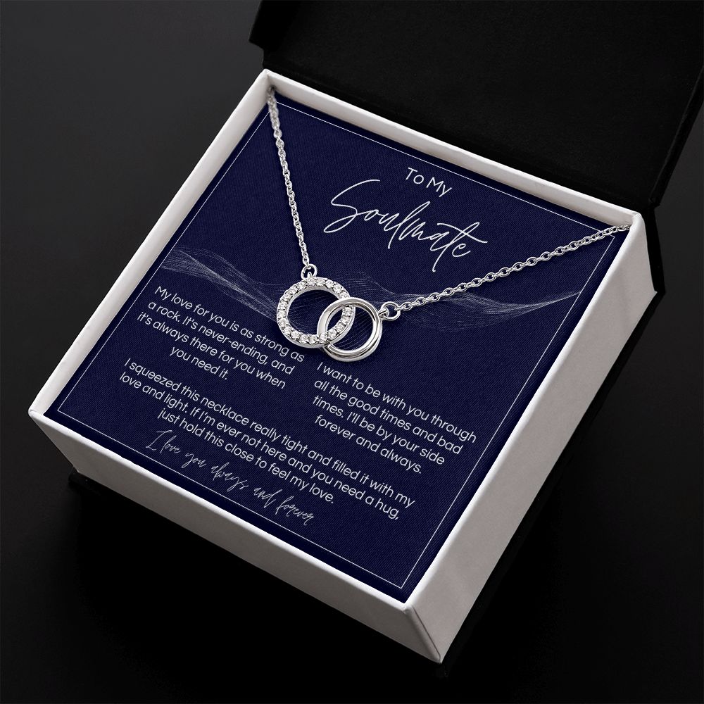 To My Soulmate - Strong As A Rock - Interlocked Rings - Dark Card