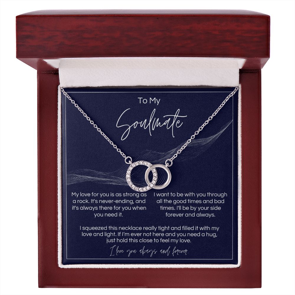 To My Soulmate - Strong As A Rock - Interlocked Rings - Dark Card