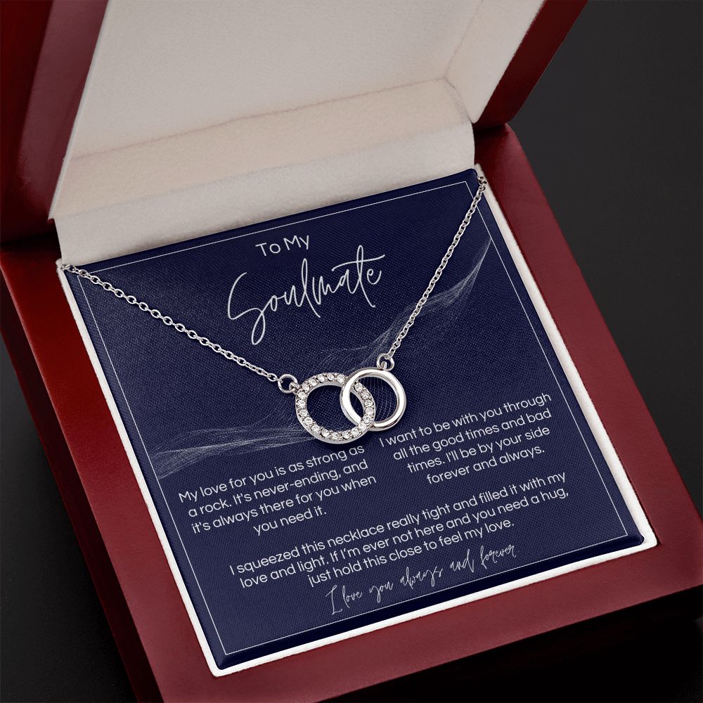 To My Soulmate - Strong As A Rock - Interlocked Rings - Dark Card