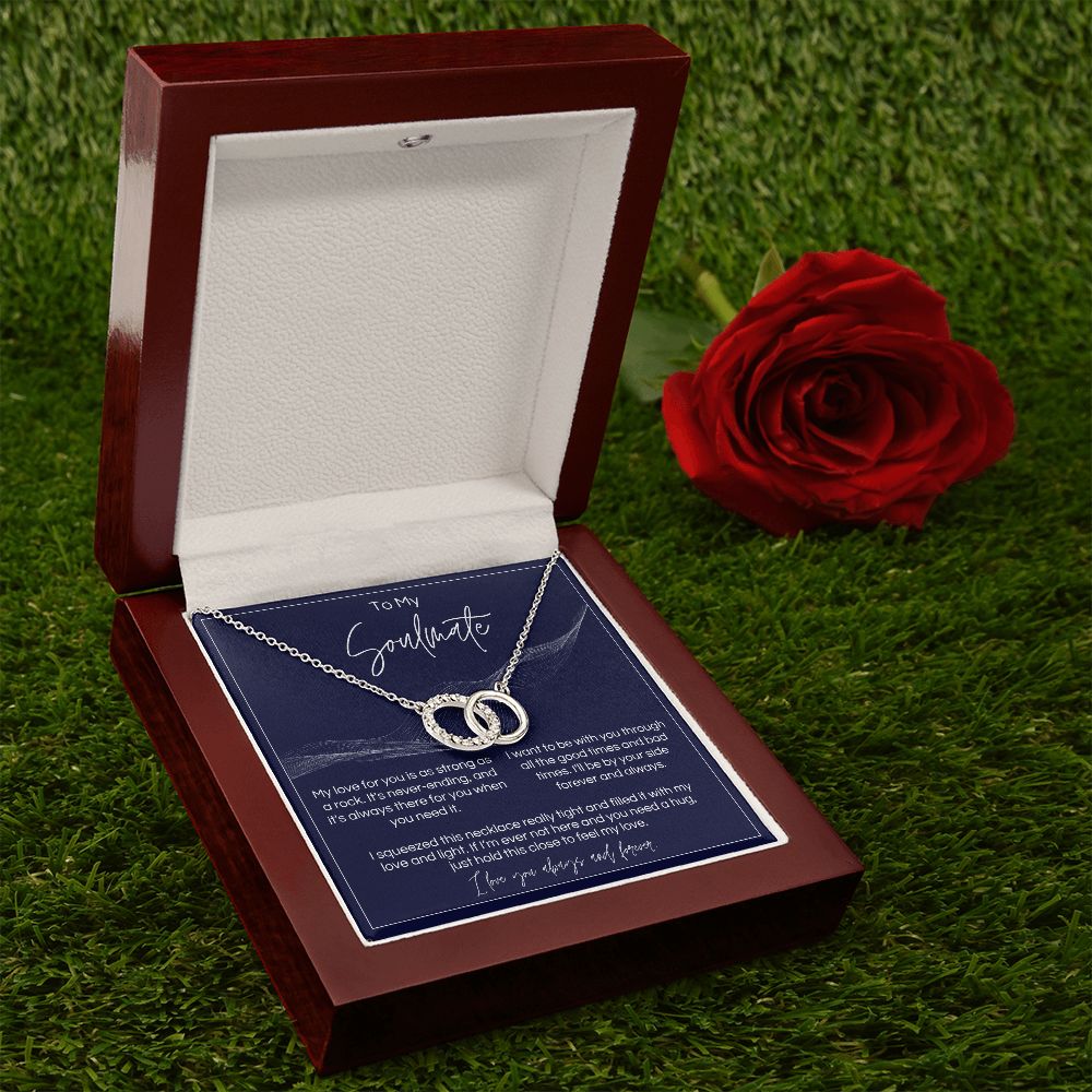 To My Soulmate - Strong As A Rock - Interlocked Rings - Dark Card