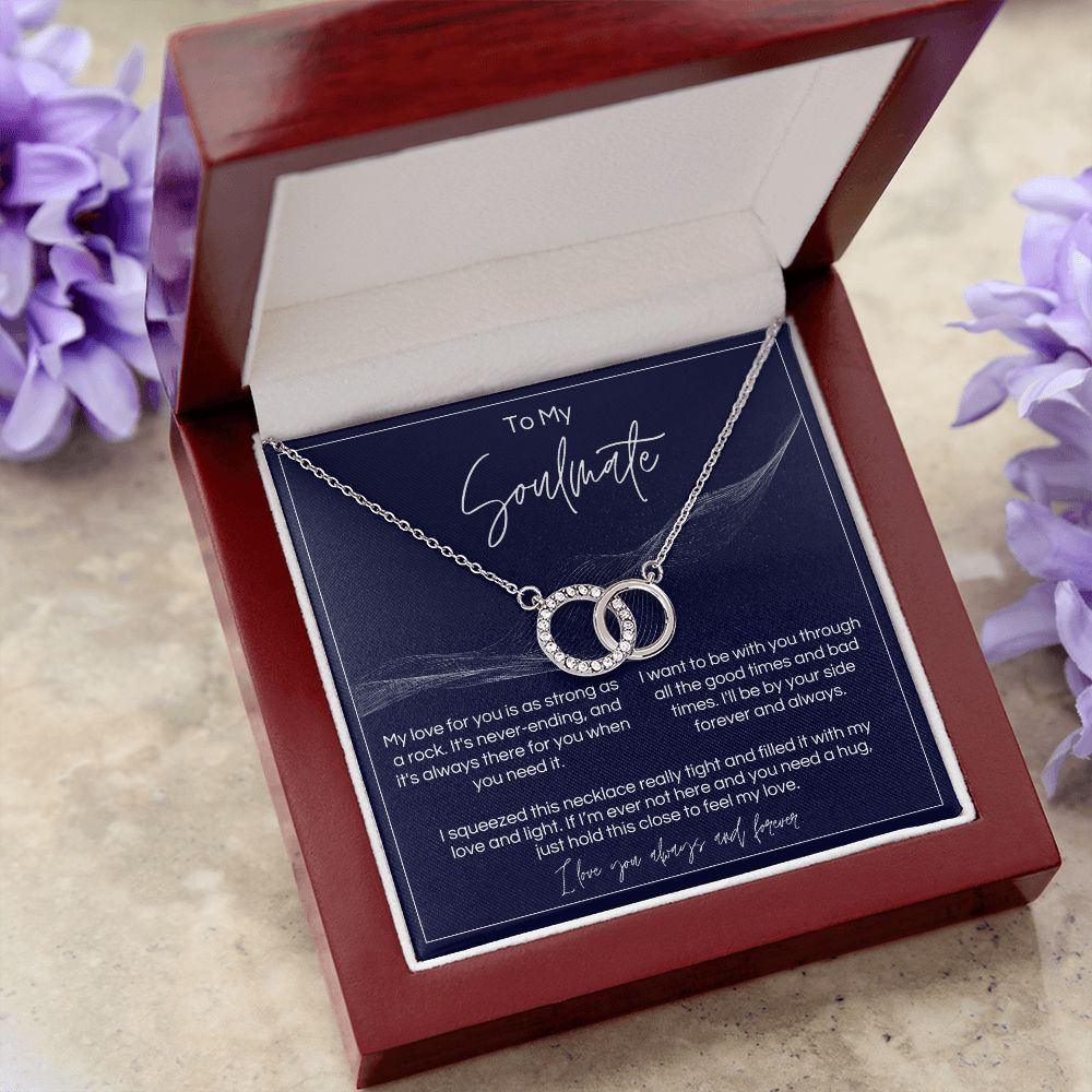 To My Soulmate - Strong As A Rock - Interlocked Rings - Dark Card