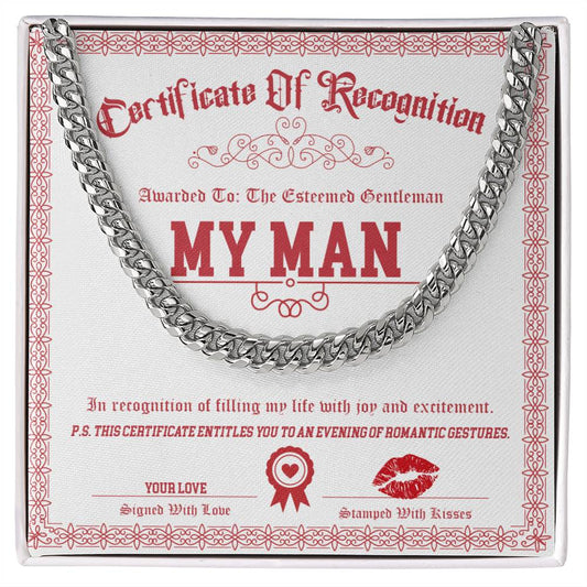 My Man - Esteemed Gentleman - Cuban Chain Link Necklace