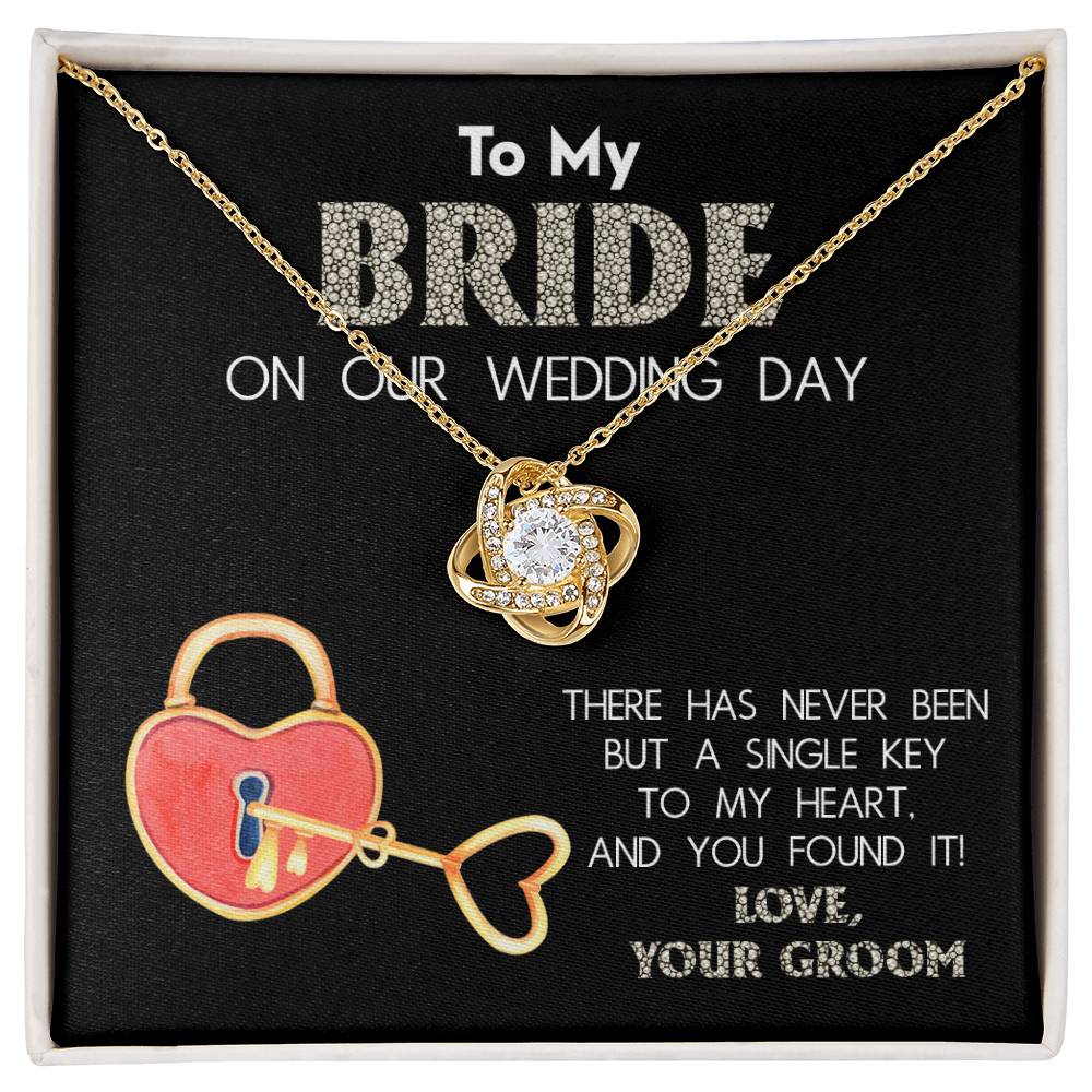 Bride - A Single Key - Love Knot Necklace