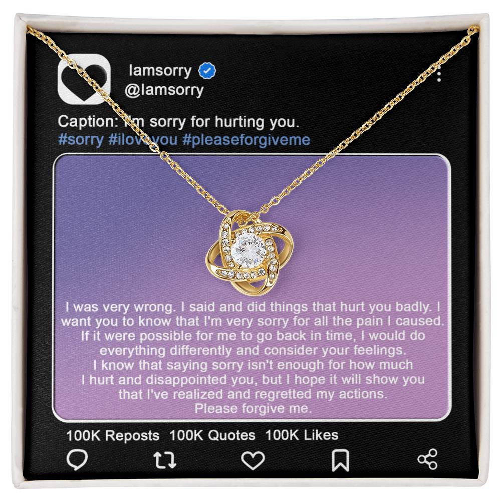Sorry - Hurt You Badly - Love Knot Necklace