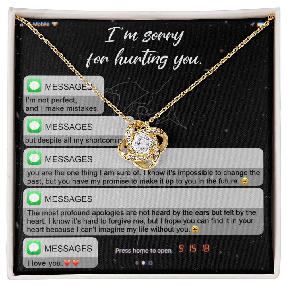 Sorry - Life Without You - Love Knot Necklace