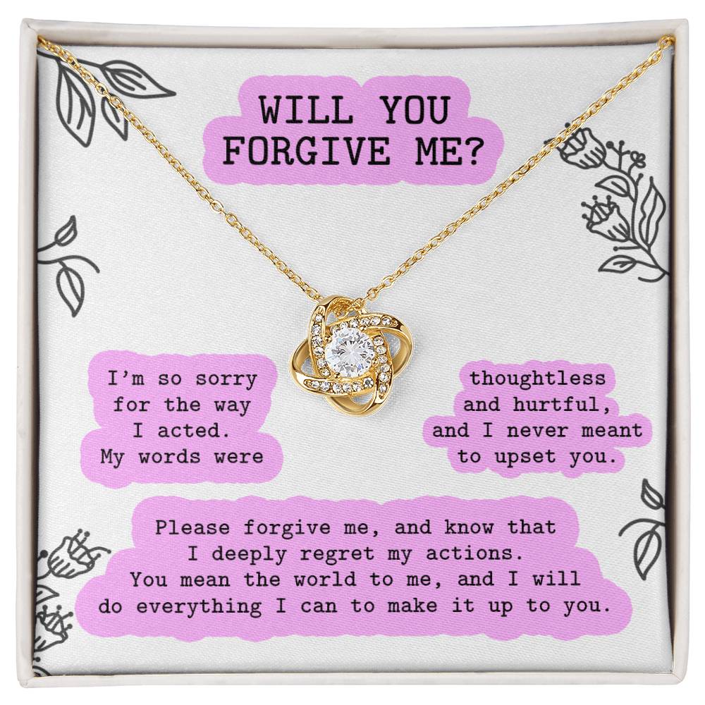 Sorry - Never Meant To - Love Knot Necklace