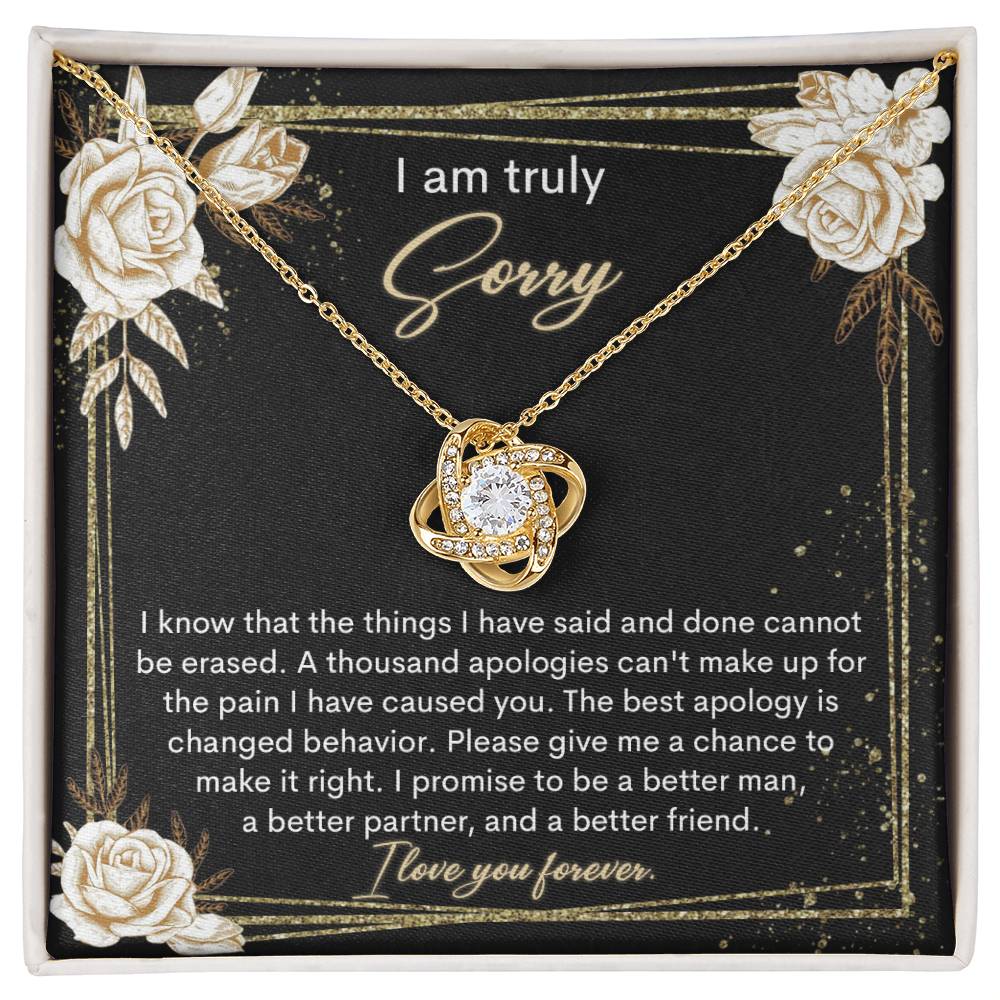 Sorry - Cannot Be Erased - Love Knot Necklace