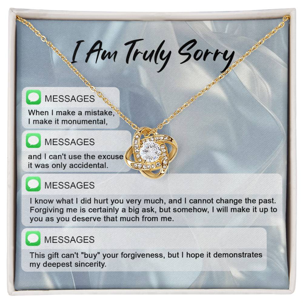 Sorry - Make A Mistake - Love Knot Necklace