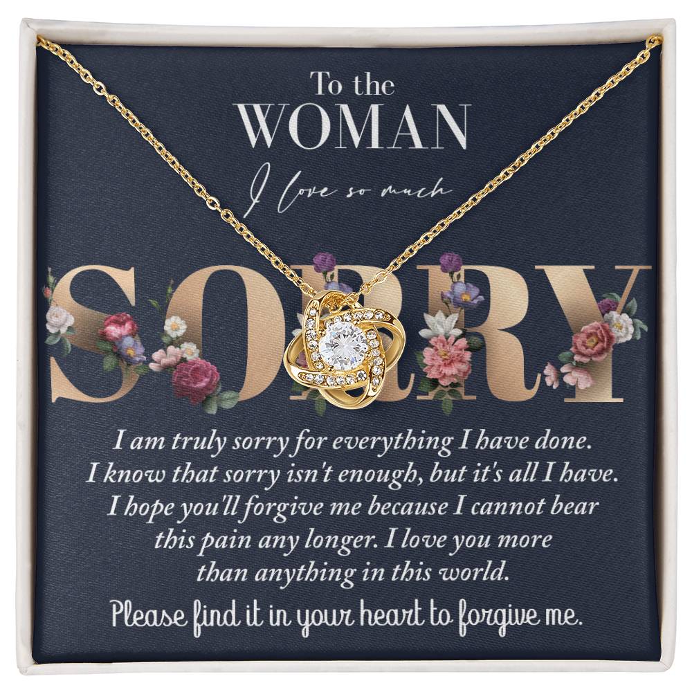 Sorry - Bear This Pain - Love Knot Necklace