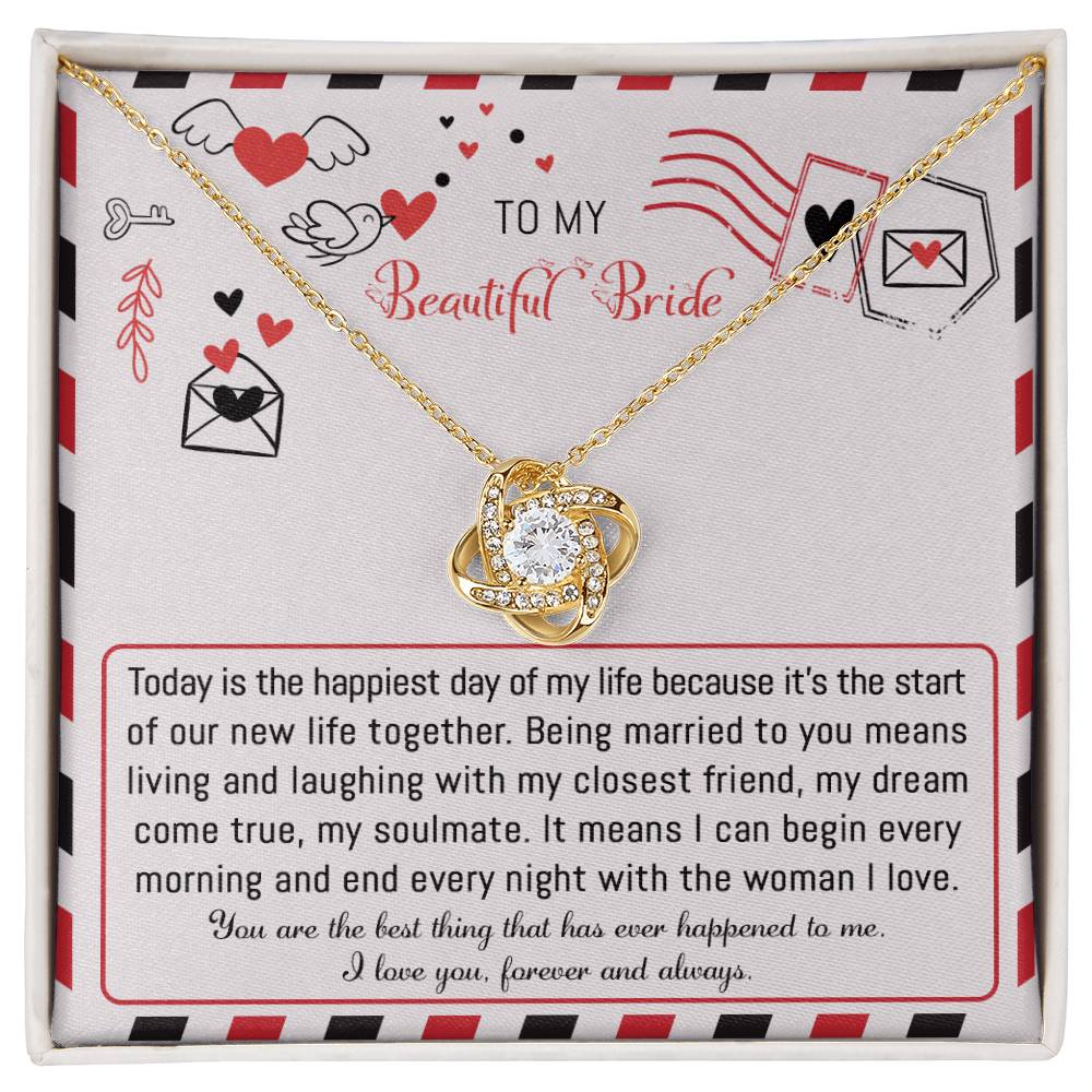 Bride - The Happiest Day - Love Knot Necklace