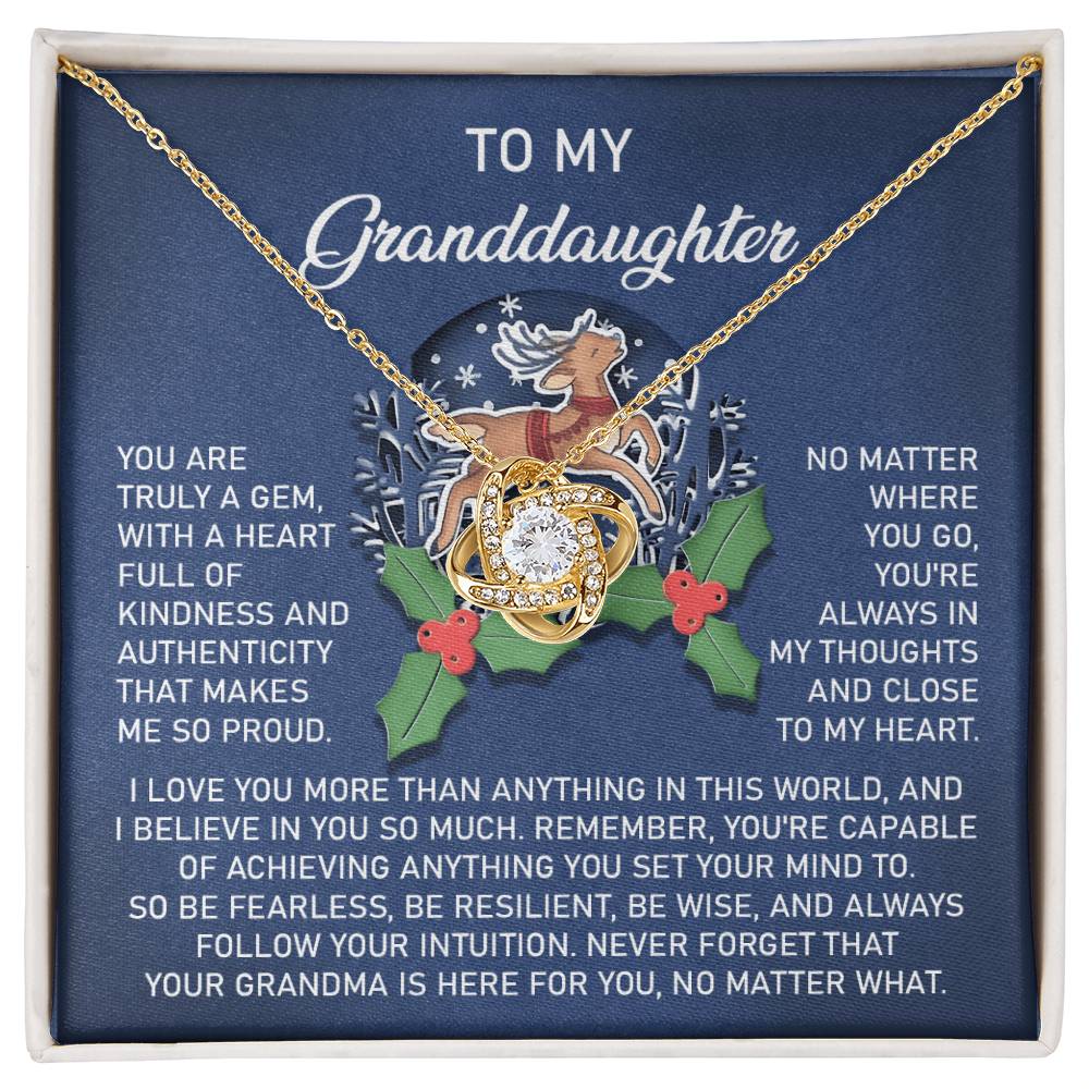 Granddaughter - Here For You - Love Knot Necklace