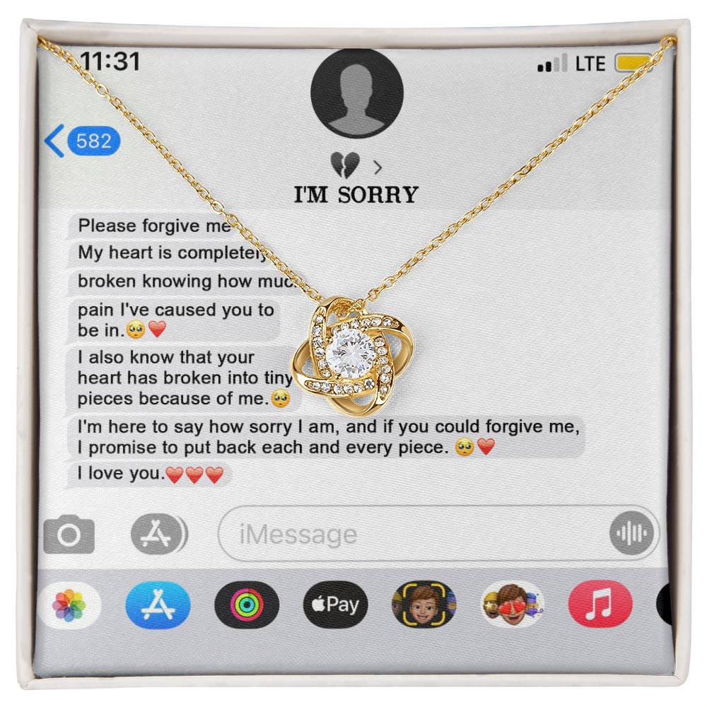 Sorry - Completely Broken - Love Knot Necklace