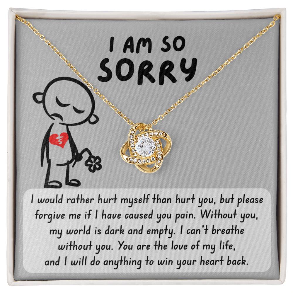 Sorry -  Dark And Empty - Love Knot Necklace