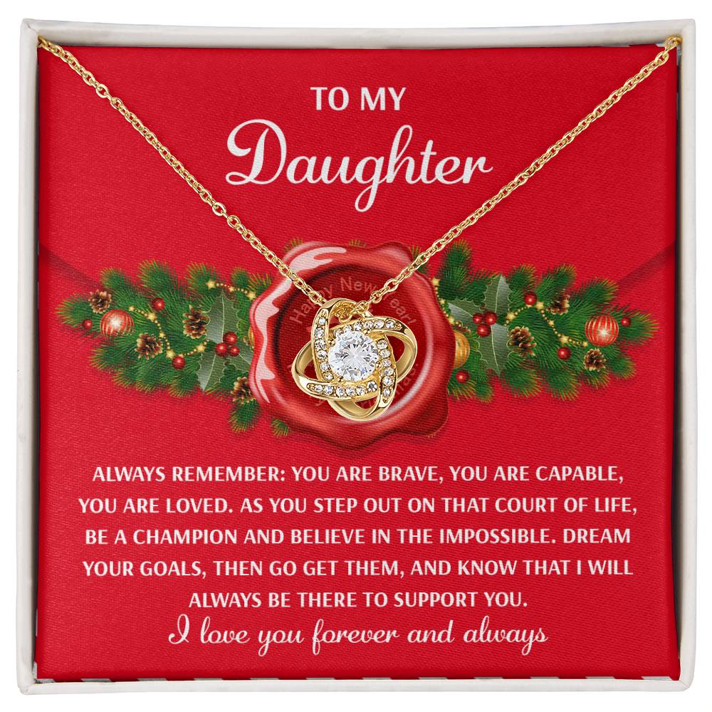 Daughter - Be A Champion - Love Knot Necklace