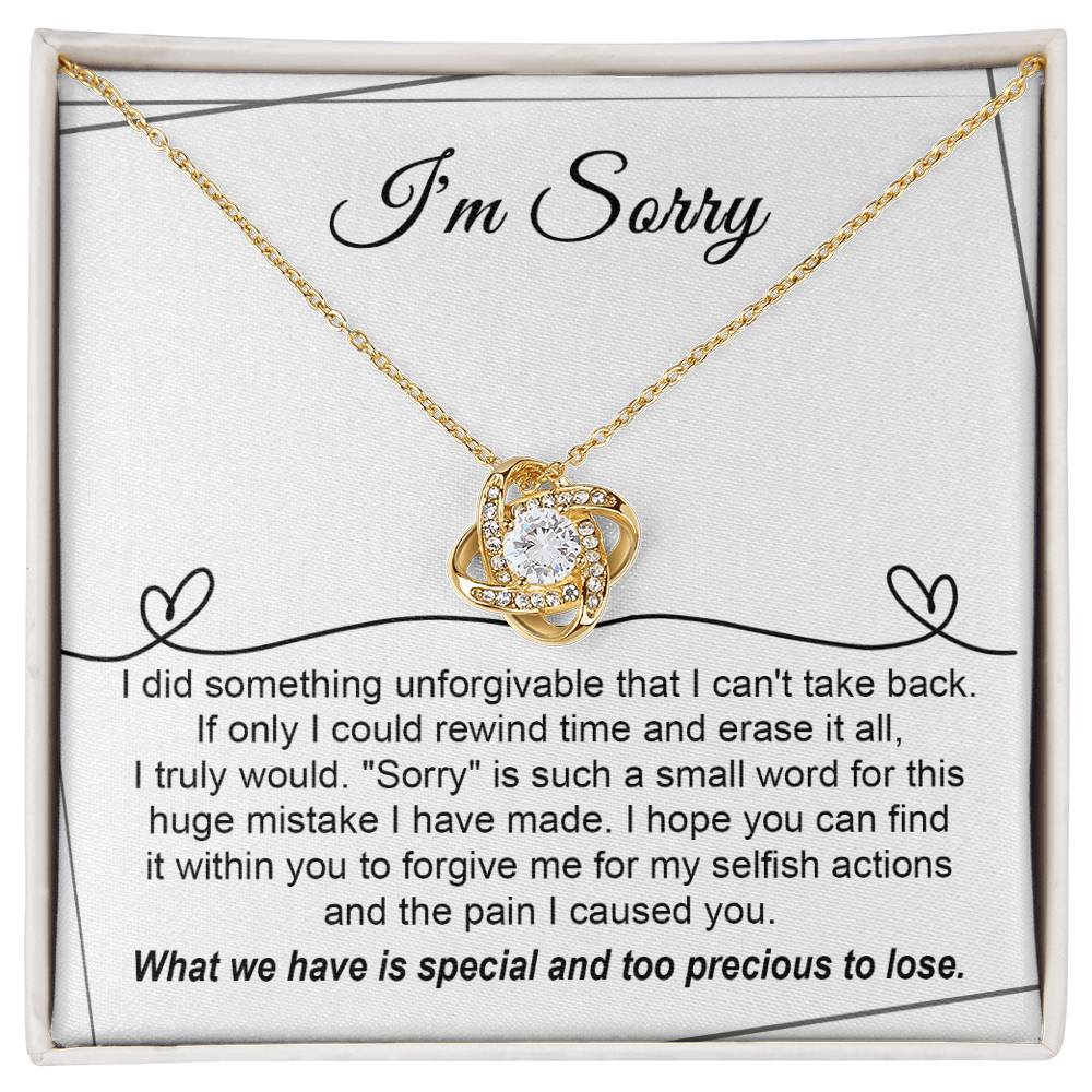 Sorry - Breaking My Heart - Love Knot Necklace